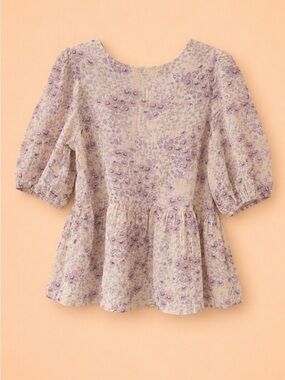 H&M FLORAL PEPLUM BLOUSE